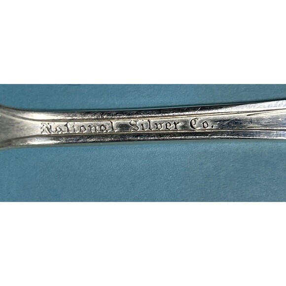 National Silver Co Silver plate Pierced Pie Server  8¼"  Rose - Picture 4 of 5